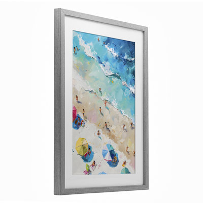 «Family Beach Fun Day», reproduction sous verre encadrée, design par LSR Design Studio