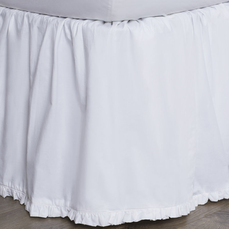 Classic Ruffle White Bed Skirt, Queen, White