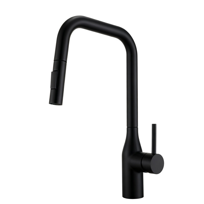 Robinet de cuisine rétractable à poignée unique Sammi, Matte Black