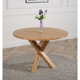 Oregon 110cm Round Solid Oak Dining Table
