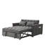 Canapé-lit, canapé convertible, fauteuil inclinable, lit, 3-en-1, dossier réglable à 3 positions, canapé modulaire à 2 places, 2 poches latérales, 2 coussins pour le salon, appartement, etc., velours beige de 54 po de largeur.-615509405