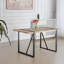 Ensemble de table de salle à manger 5 pièces avec base en métal, une table et chaises en lin