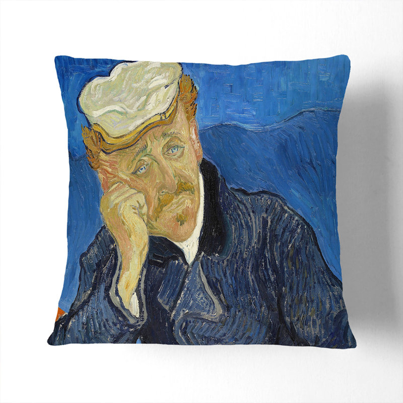 Dr Paul Gachet Scatter Cushion, 55cm H x 55cm W x 20cm D, Stone