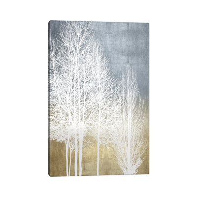 Trees on Gold Panel I 1 Piece Wrapped Canvas Painting