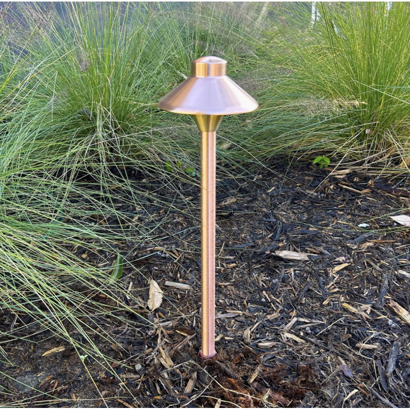Natural Copper LED Pathway Light with Brass Finish