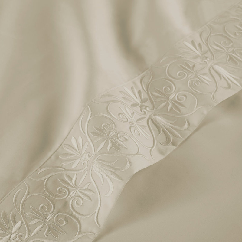 Ariane Sheet Set, Tan, King Sheet Set + 2 Pillowcases