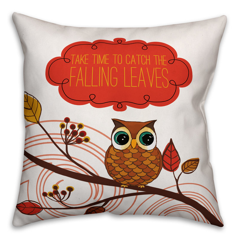 Friendly Fall Reminder Indoor/Outdoor Reversible Throw Pillow, Indoor
