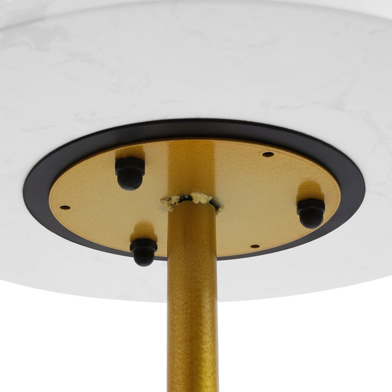 Round End Table, Sofa Side Table For Small Spaces, Gold