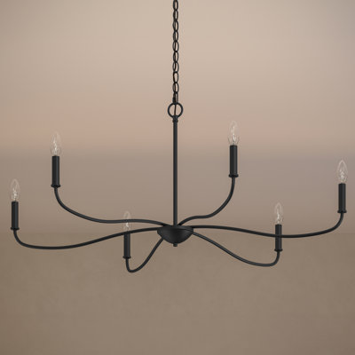 Ilia 6-Light Matte Black Extra Large Chandelier