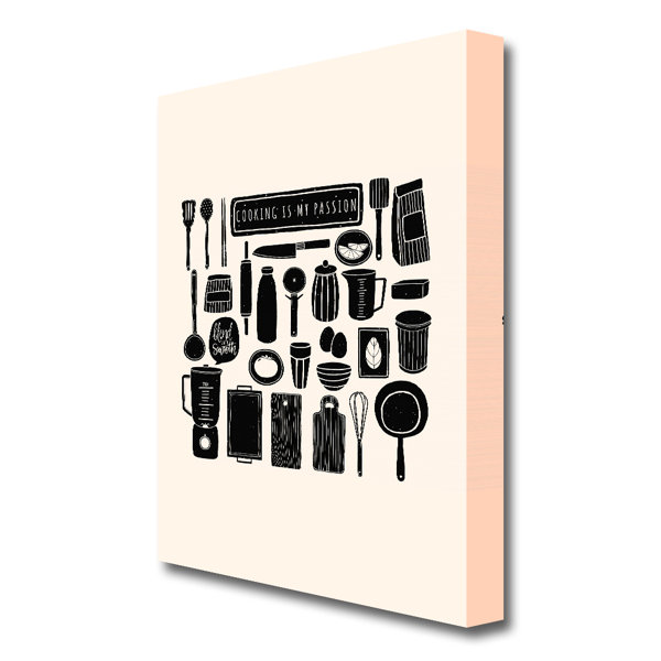 canvas geeks cooking kitchen café - wrapped canvas... East Urban Home Cooking Is My Passion Kitchen - Wrapped Canvas Art ...