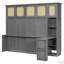 Lit escamotable avec bureau et armoires de rangement en rotin-131274444