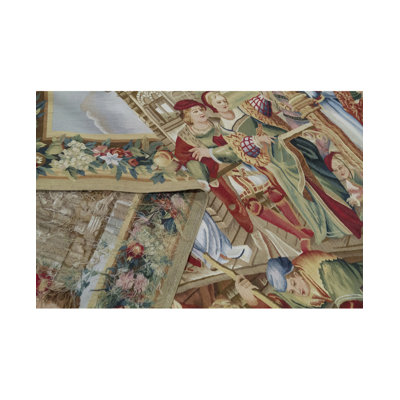 Hand-Knotted High-Quality Green and Brown Area Rug