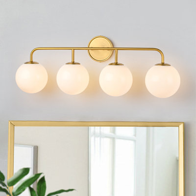 Dimmable Opal Glass Armed Sconce