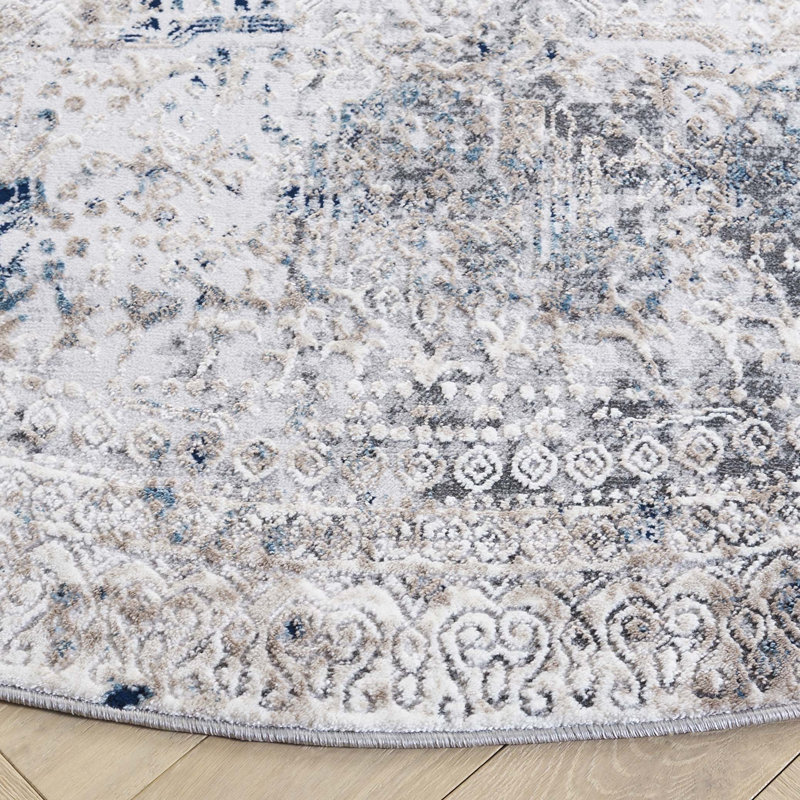 Tapis performance abstrait Vogue, Rond 6 pi 7 po