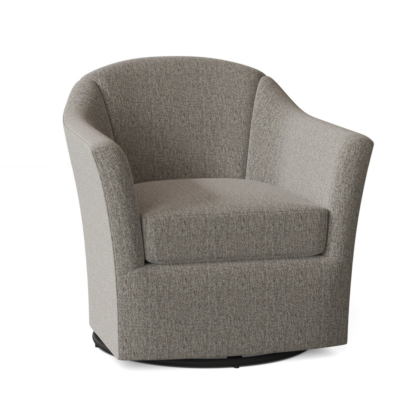 Barry 33.5" Wide Swivel Barrel Chair, 9508 Smoke