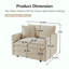 Fauteuil d'appoint surdimensionné à assise profonde avec coussin de dossier moelleux et revêtement texturé riche, café clair