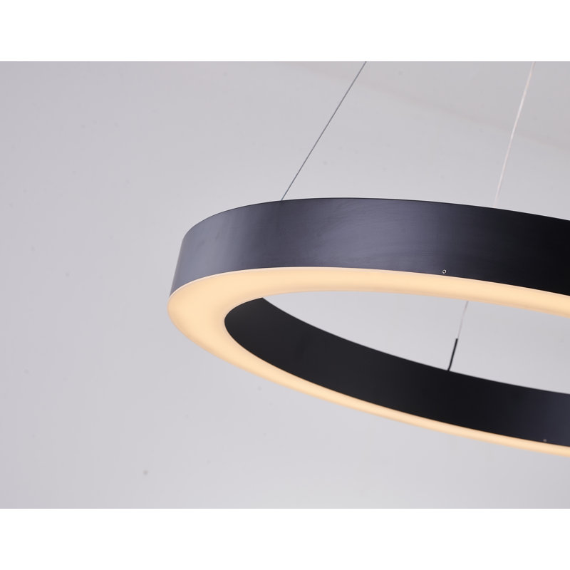 Luminaire suspendu moderne 1 lumière DEL, Noir