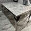 Louis 180cm L x 90cm W Light Grey Marble Top Chrome Leg Rectangular Dining Table