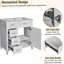 Meuble-lavabo de 30 pouces avec lavabo en céramique, tablette réglable, porte à fermeture en douceur et trois tiroirs à fermeture en douceur-543228250