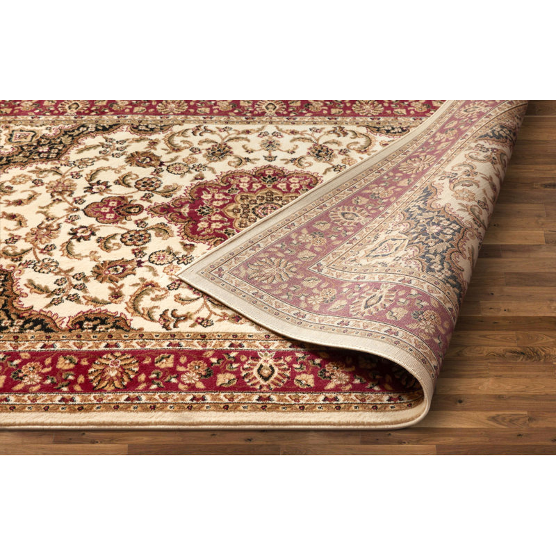 Belliere Medallion Kashan Ivory Traditional Rug, Runner 2'3" x 7'3"