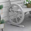 Perrotta 2 Seater Garden Bench with Wooden Cart Wagon Wheel Carbon Grey
