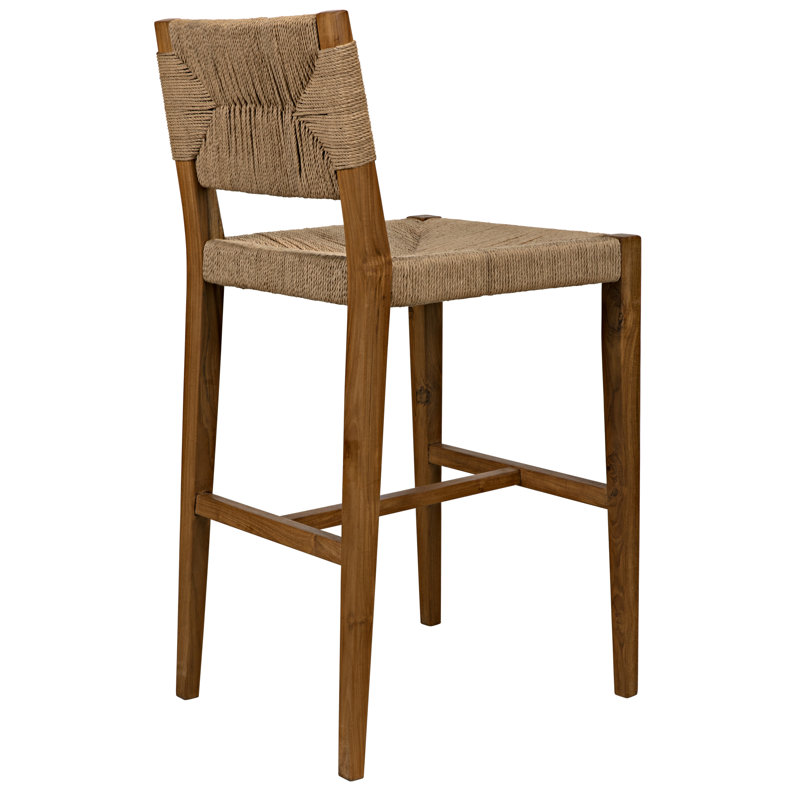 Bran Solid Wood Stool, Counter Stool (26” Seat Height), Dark Natural