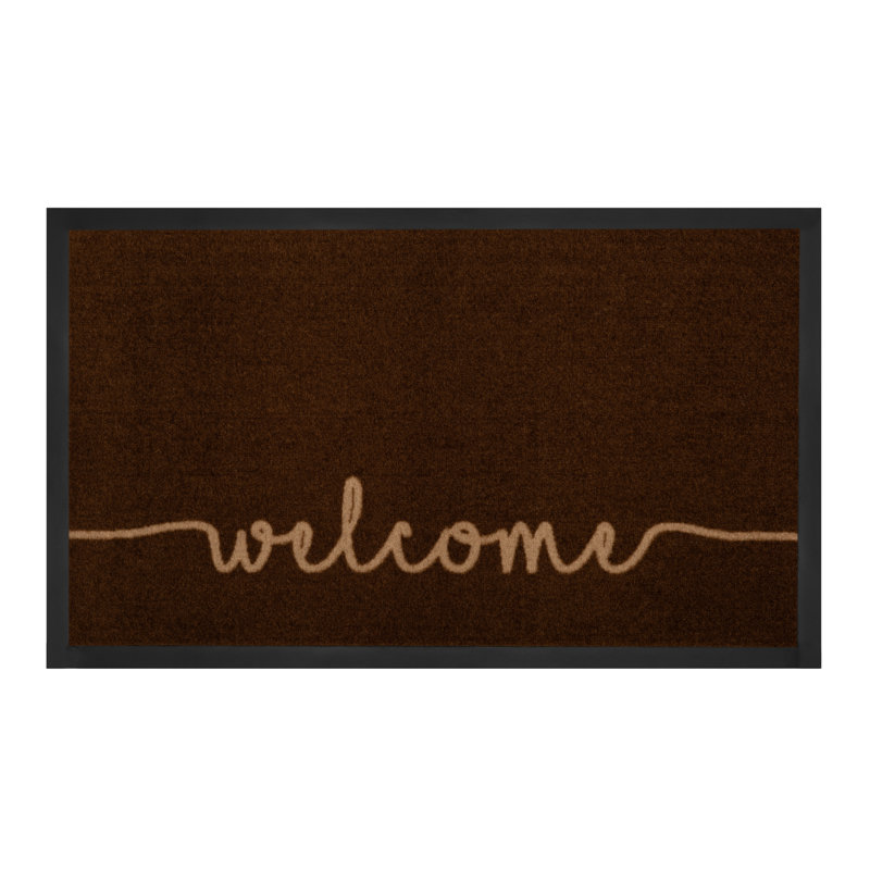 Printy 45 x 75 cm Non-Slip Indoor + Outdoor Door Mat, Dark brown
