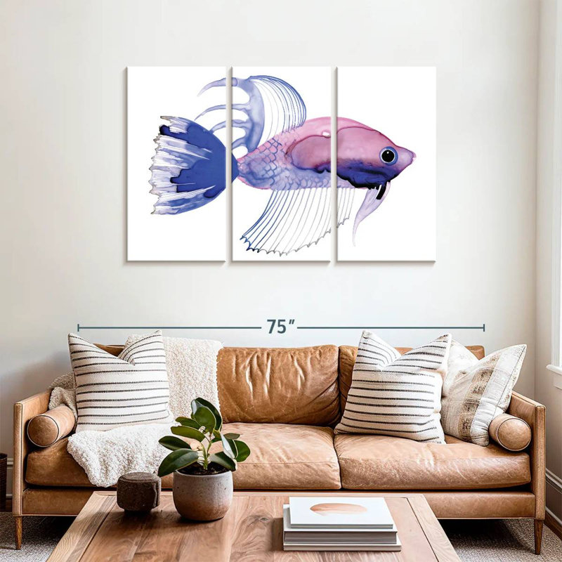 Brampt Purple Fish Mini, 36" H x 57" W