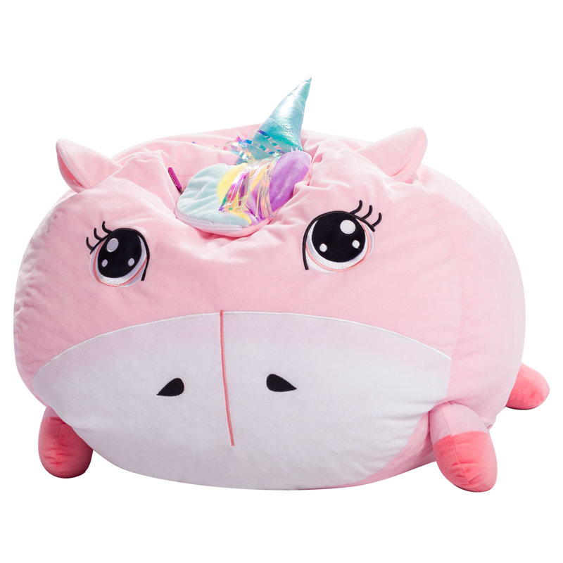 Petit fauteuil à billes Cozy Animal, H 18 po x l 18 po x P 18 po, Mélange de polyester rose licorne