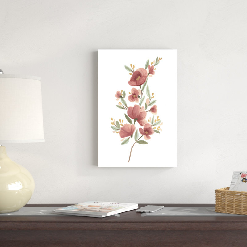 Branche de fleurs sauvages III, H 18 po x l 12 po x P 1,25 po