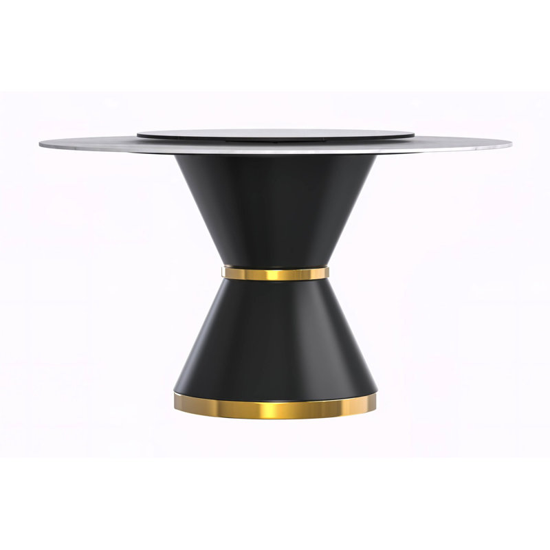 Marther rond 59,05 po, Noir, Blanc / Blanc