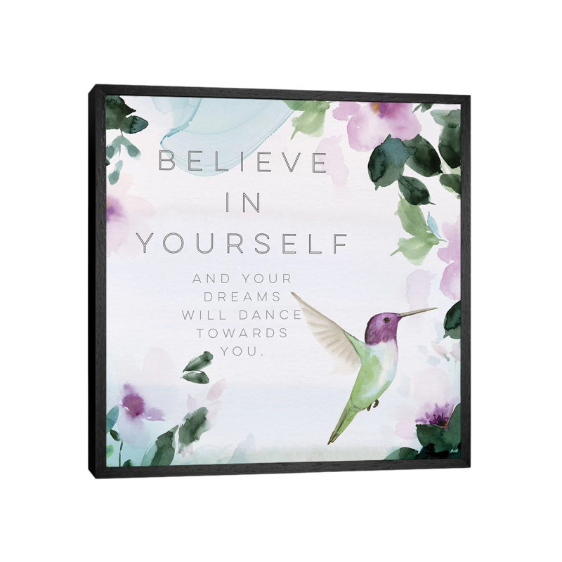 Believe In Yourself by Stephanie Ryan - Print on Canvas, Black Floater Framed, 45.72cm H x 45.72cm W x 3.81cm D