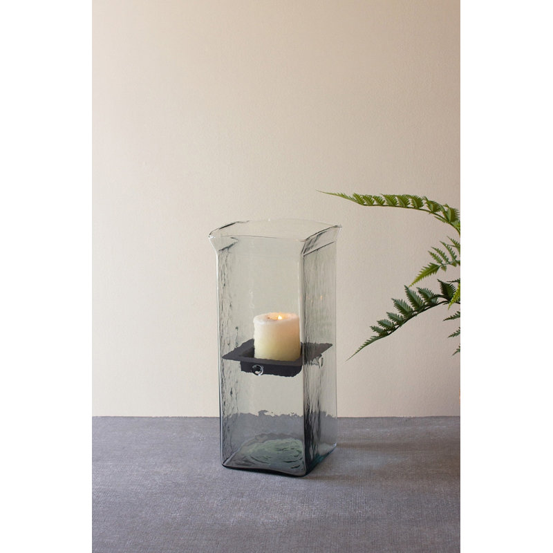  Medium Square Candle Hurricane Glass Decorative Holder