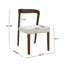 Ensemble de 2 chaises d'appoint en tissu massif beige et noyer