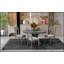 Ensemble de table de salle à manger 5 pièces avec table ronde extensible et 4 chaises rembourrées pour une salle à manger élégante-158934552-158934551