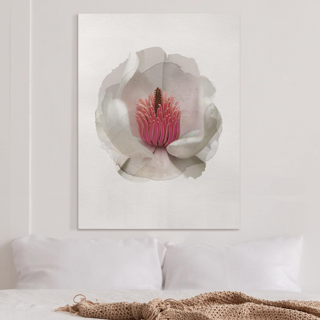 Leinwandbild Magnolie in Pink