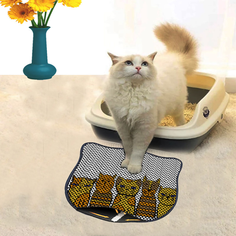 Durable Cat Litter Mat, 15.7 x 19.7 inches | 50% PVC / 50% Polyester, Machine Washable & Vacuum Friendly | Perfect for Easy Cleanup, Non-Slip Design to Keep Your Home Clean & Fresh, Ideal for Pet Owners