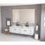 Miroir de salle de bain 84 po x 48 po à DEL avec façade et rétroéclairage, miroir de meuble-lavabo mural, anti-buée, mémoire, 3 couleurs, réglable en continu