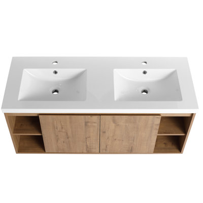 Meuble-lavabo mural avec lavabo double et porte - lavabo moderne à charnière Elegant Choice
