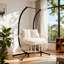 Chaise hamac pour 2 personnes en macramé avec coussin, causeuse suspendue en corde de coton pour l'intérieur et l'extérieur-705936109
