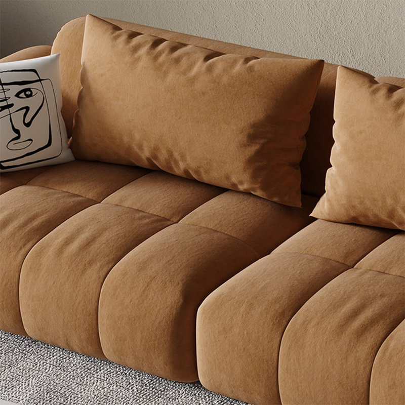 Canapé brun modulaire 100% polyester, Brun, 3, H 29,92 po x l 88,58 po x P 37,4 po