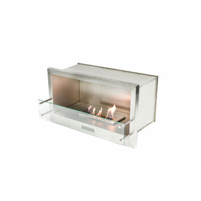 38'' W Stainless Steel Bio-Ethanol Fireplace Insert