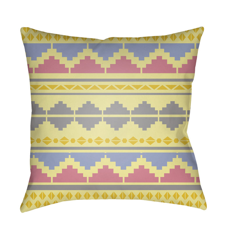 Littles Outdoor Square Striped Pillow Cover, Bright Pink, 22" H x 22" W