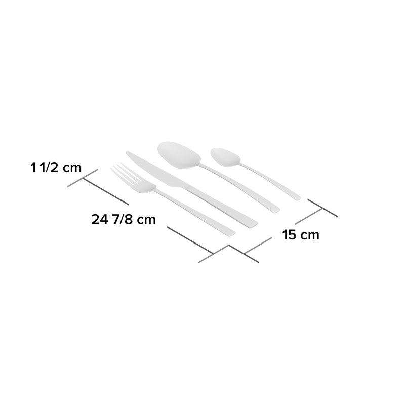 Cornman 16 Piece Stainless Steel Cutlery Set, Rose Gold