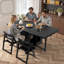 Folding Drop Leaf Dining Table and Chairs, Fully Assembled Solid Wood Space-Saving Kitchen Table and Chairs Set with Storage & Lockable Wheels-1351283955-1351283958-1351271634