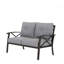 Canapé 48 po 2 places en métal avec coussins gris et structure noire 48 po-266690659-266690657