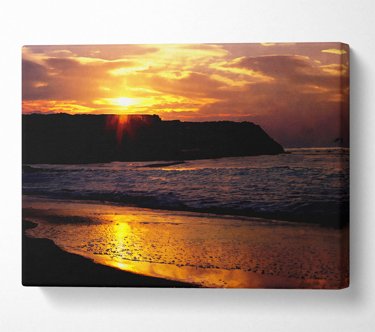 House of Hampton Sun Down Over Ocean - Wrapped Canvas Art Prints ...