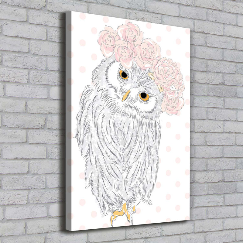 Owl In A Wreath - Wrapped Canvas Print