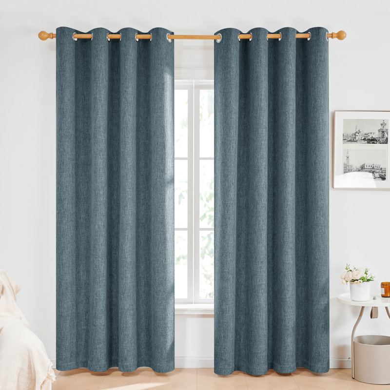Milay Blackout Grommet Curtain Panel, 52" W x 72" L, Teal