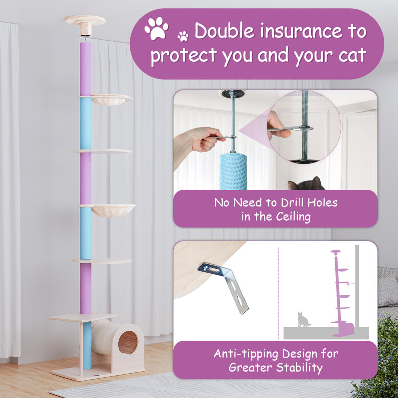 101.6"-112.8" Floor to Ceiling Cat Tree
